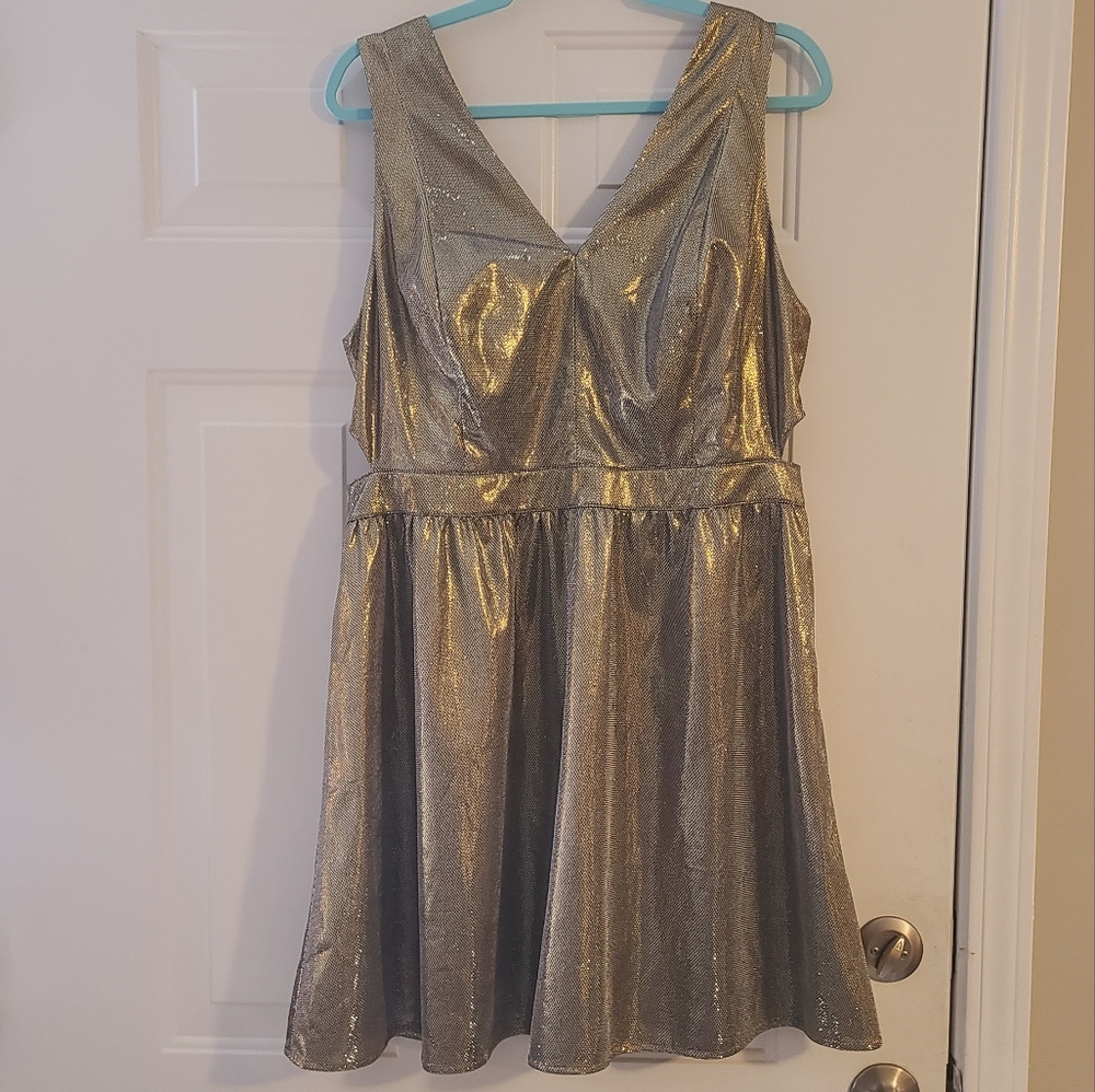 Forever21 + Gold Silver Cocktail Dress